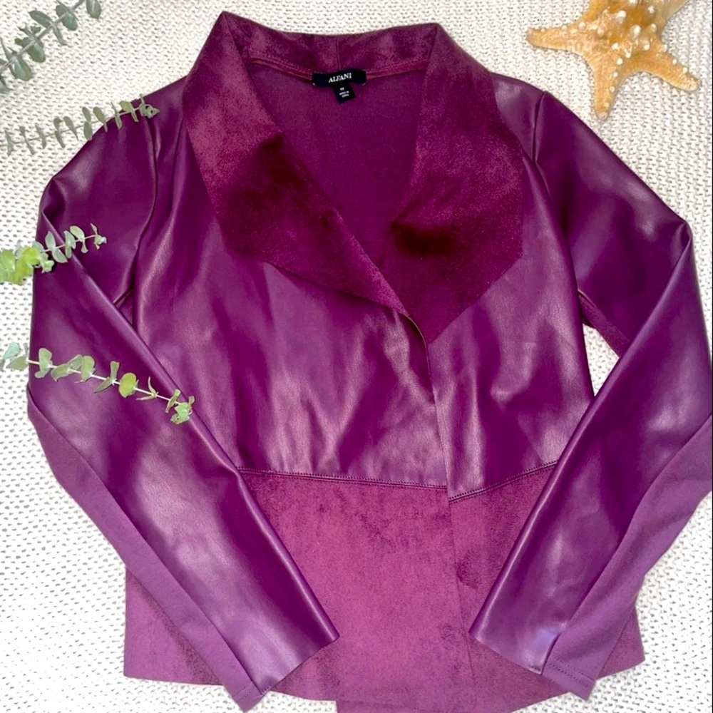 Leather and cloth blazer
